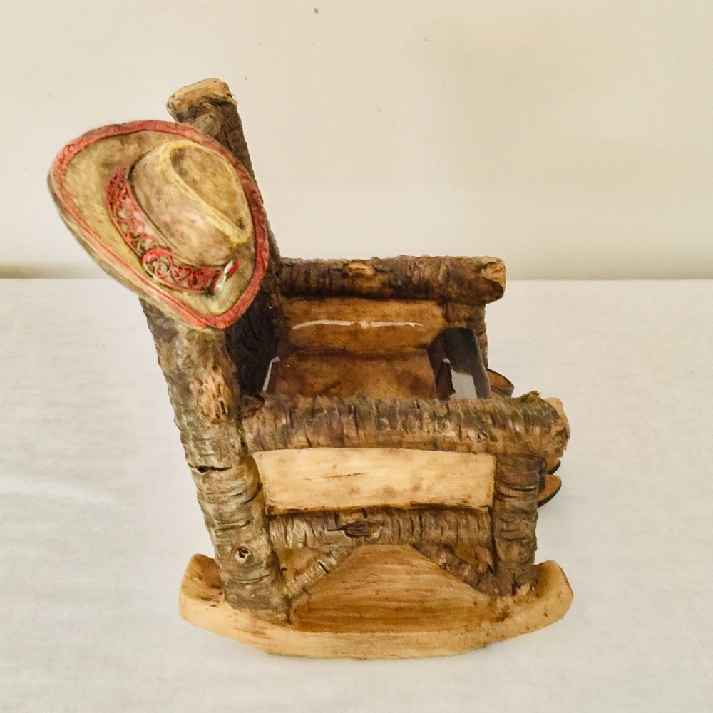Cowboy Rocking Chair western decor W/plastic liner - Picture 3 of 6